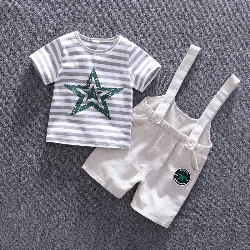 Мода 2019 года комплект одежды для мальчиков летний хлопковый жилет в полоску с