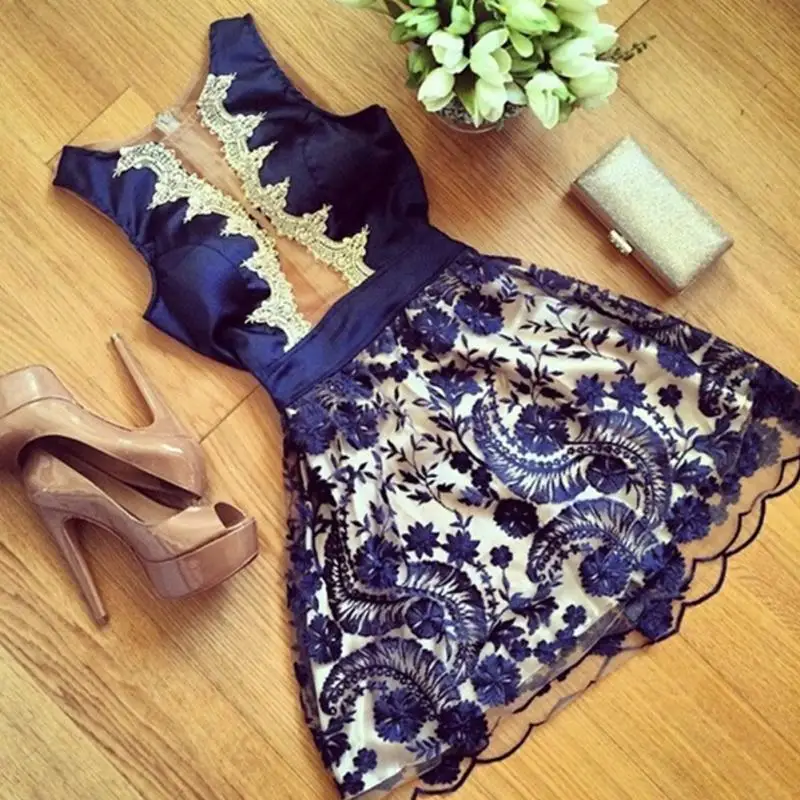 Летнее стильное платье сексуальное женское кружевное без рукавов с o образным