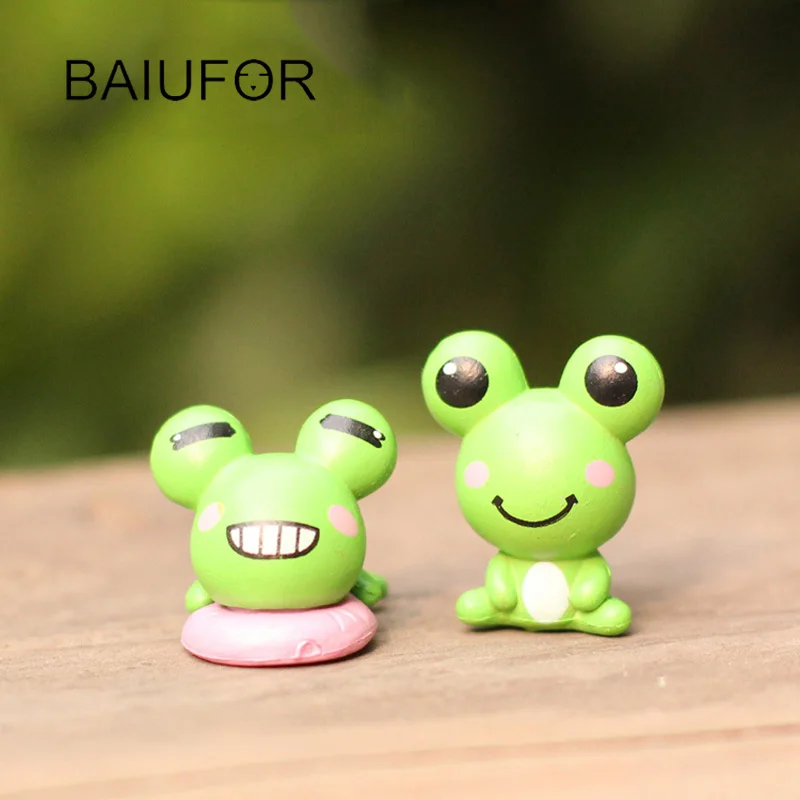 BAIUFOR улыбка лягушка пара Террариум фигурки пластиковые поделки Миниатюрные Мини