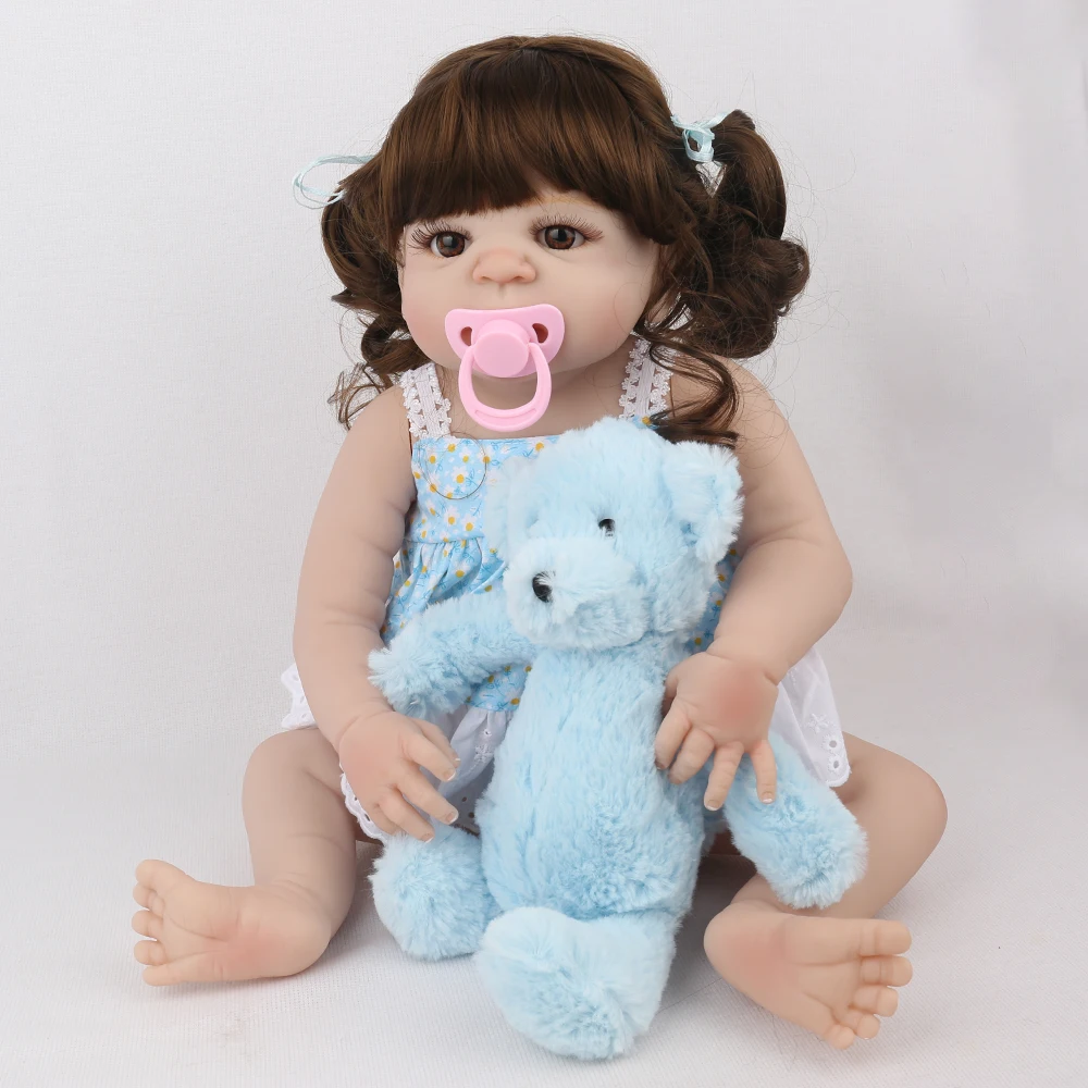 NPKDOLL 22 дюйма 55 см полностью силиконовые куклы для новорожденных реалистичные Bebe