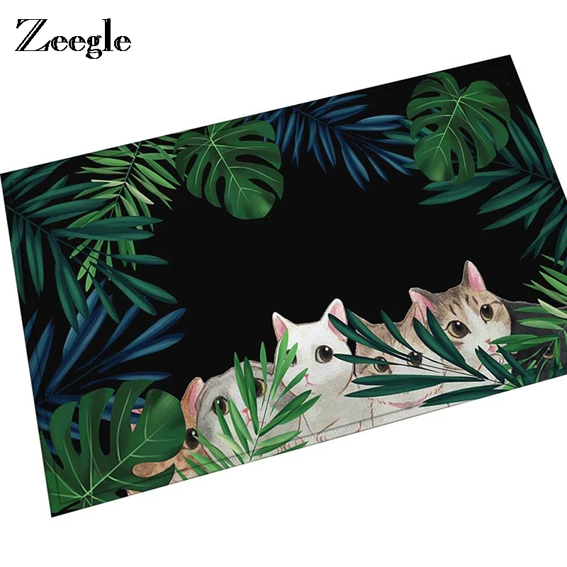 

Zeegle Добро пожаловать, домашний коврик, милый мультяшный Кот, коврик для входной двери, коврики для спальни, впитывающий коврик, коврик для ко...