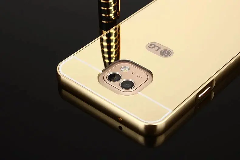 Mirror PC Back Cover Cases For LG X Cam K580 Anti-knock Protection Case Plating Aluminum Metal Frame |