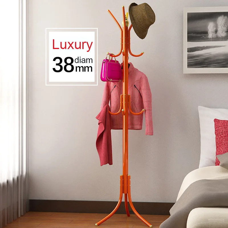 Luxury Orange Простой металлический стеллаж для пальто, сборная напольная шляпа для гостиной, витрина для одежды, мебель для дома, несколько крючков, вешалка для одежды - Цвет: Luxury Orange