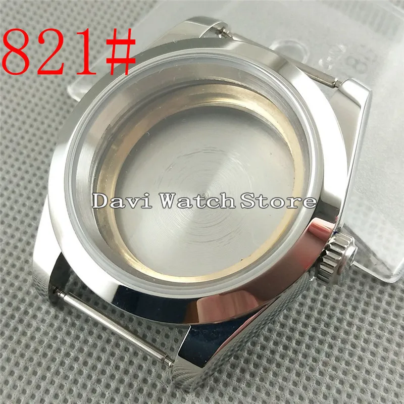 

40mm Steel Sliver Men Watch Case Fit ETA 2836 Miyota 8215 Mingzhu DG 2813/3804 Movement