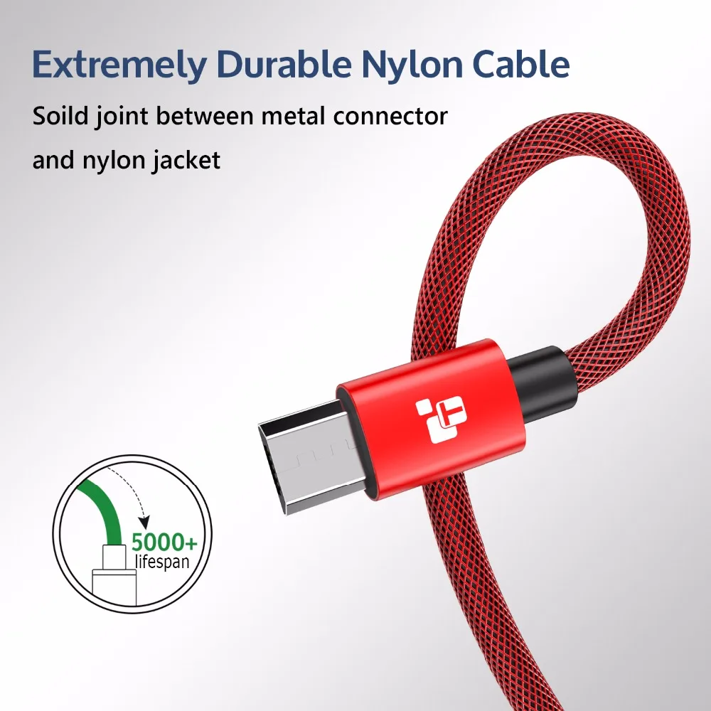 Micro usb кабель, Tiegem нейлоновая оплетка Быстрая зарядка USB кабель для передачи данных для samsung xiaomi 1 м 2 м 3 м Android кабели зарядного устройства