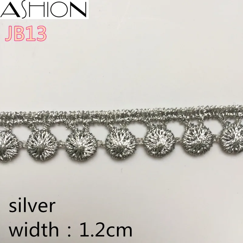 Ширина 12 мм Золотая и серебряная точка Водорастворимая Вышивка кружевная