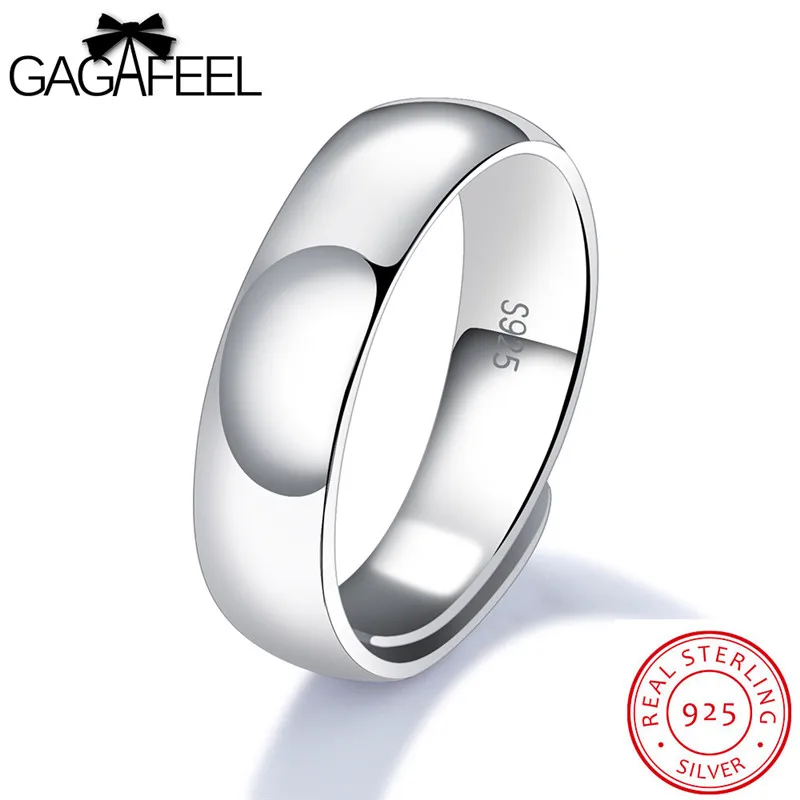 GAGAFEEL для мужчин ювелирные изделия из натуральной 925 пробы Серебряное кольцо тонкой гладкой открытый дизайн изменение размера 3 типа ширина поверхности Свадебные Bijoux