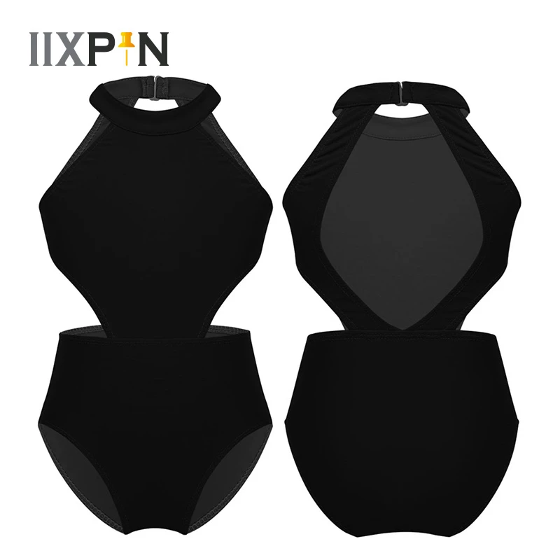 IIXPIN детский танцевальный костюм для девочек без рукавов с лямкой на шее вырезами