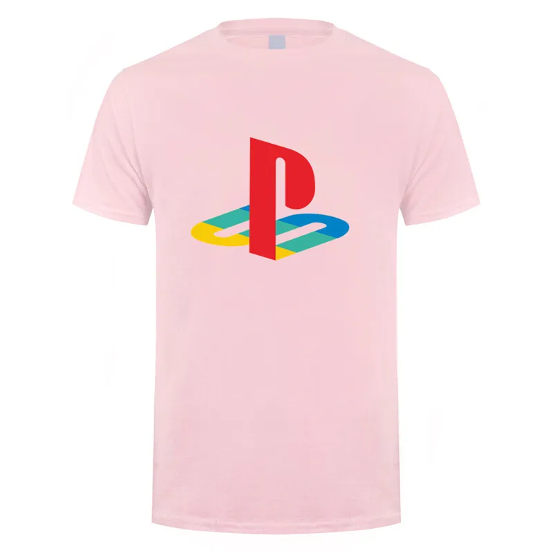 Playstation футболка мужские топы Игра Новая мода короткий рукав футболки мужские футболки - Цвет: Light Pink
