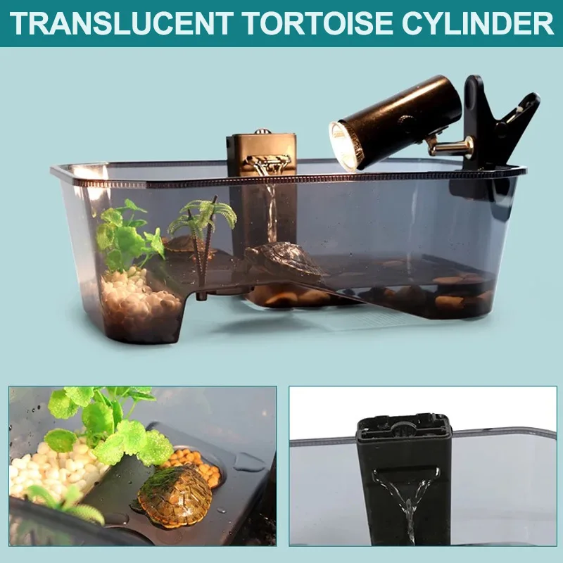Черепаха Обитатель черепаха бак Портативный балкон пластиковый аквариум для рыб