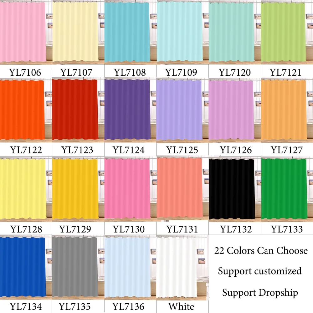 LB Solid Pink Red Shower Curtains Bathroom Curtain Screens Fabric 180*180 Waterproof Polyester Print for Girl Bathtub Home Decor | Дом и сад