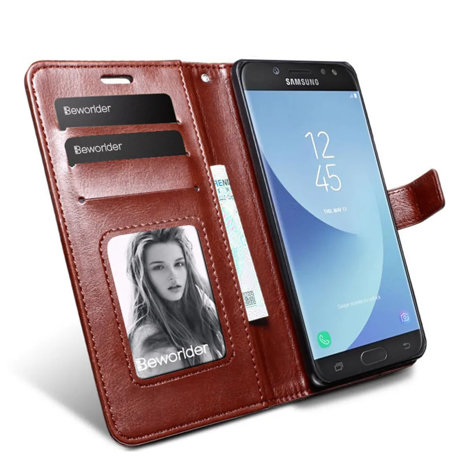 Кожаный чехол для Samsung Galaxy J5 2017 J3 Pro бумажник Рамка фото из искусственной кожи