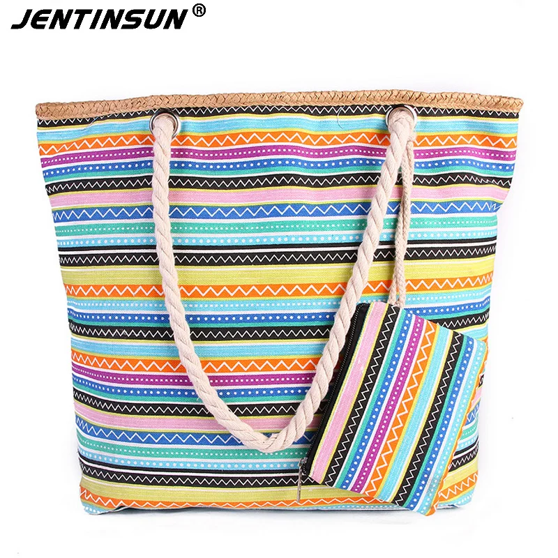 Лето 2017 г. холст Для женщин Пляжная сумка с модным принтом для девушек Большой Tote
