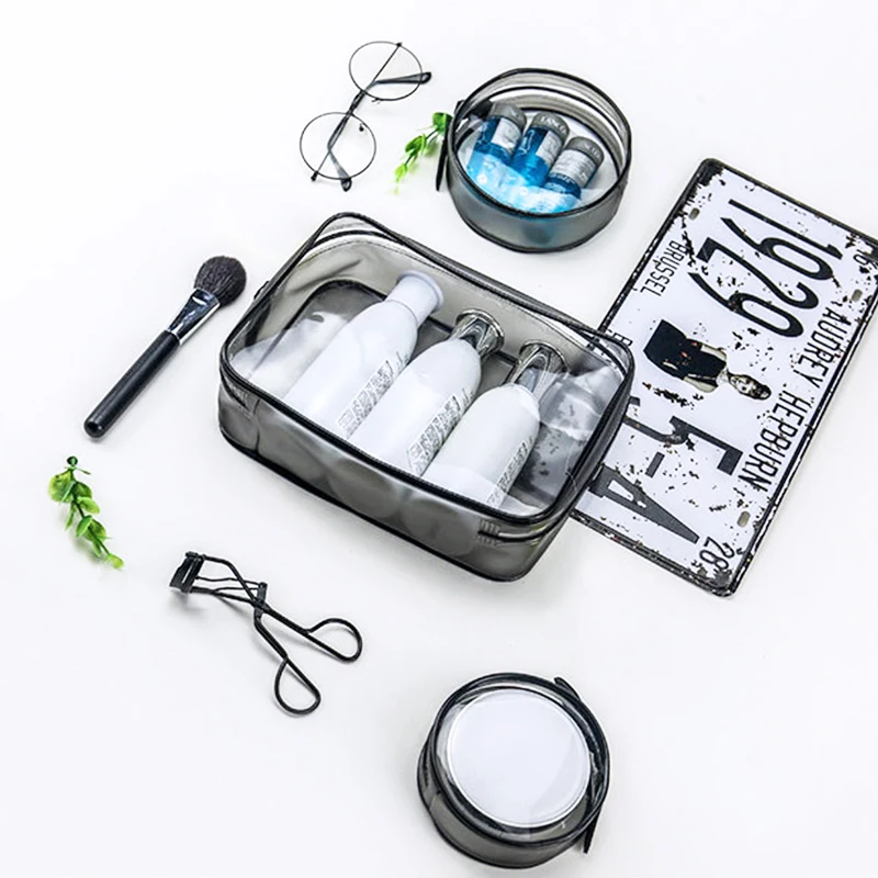 

Clear Makeup Bag PVC Cosmetic Waterproof Transparent Travel Storage Bag Zipper Pouch Organizer Case Accessories Supplies Stuff