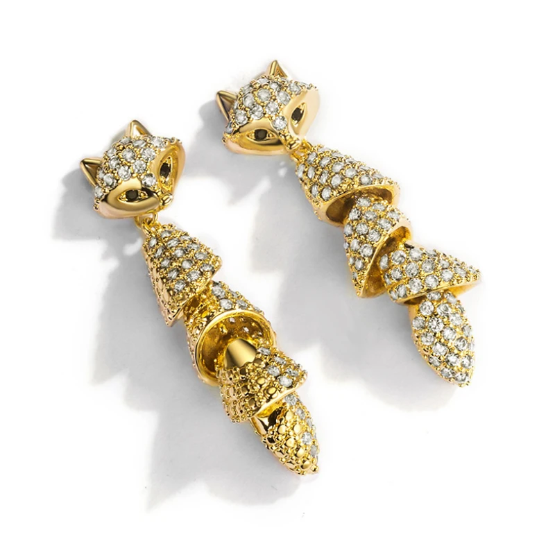 Креативные темпераментные длинные инкрустированные циркониевые женские серьги