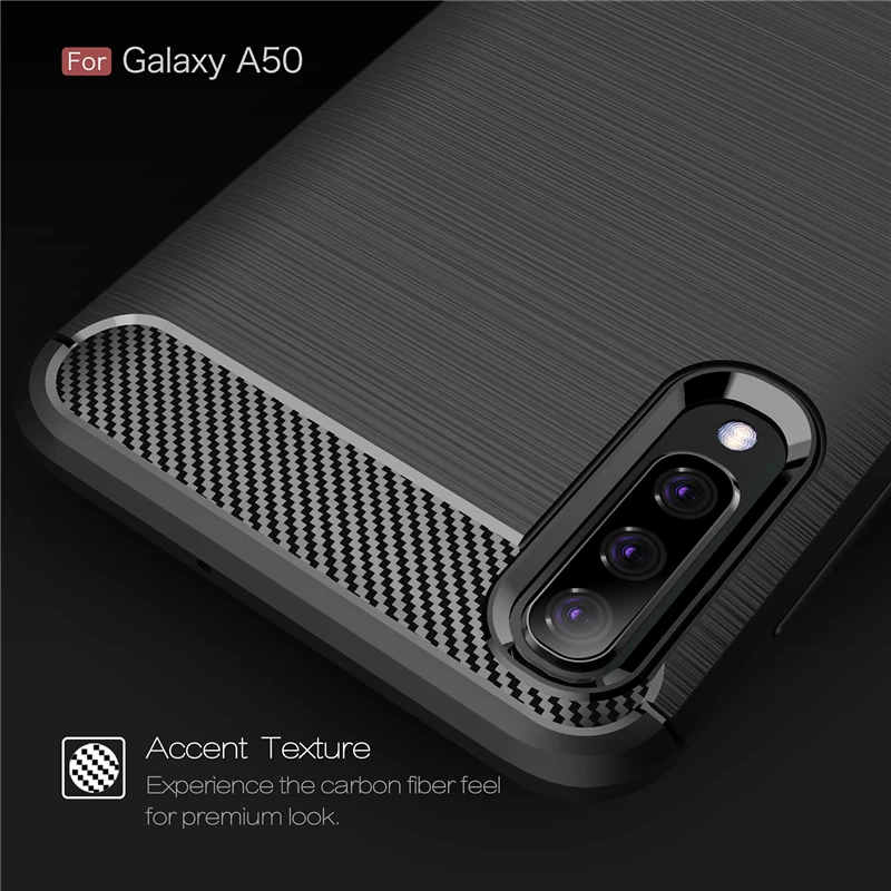 Чехол из углеродного волокна для Samsung Galaxy A50 чехол A405F/DS резиновый бампер