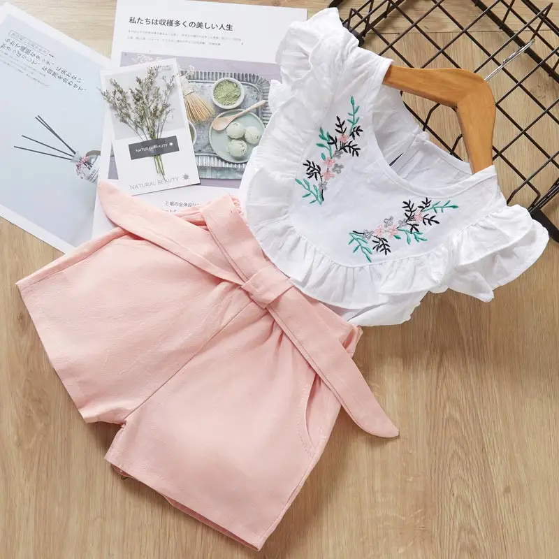 ax802Pink Keelorn/костюмы для девочек коллекция года, детская одежда модные комплекты детской одежды летняя футболка с короткими рукавами+ штаны, платье комплекты одежды из 2 предметов - Цвет: ax802Pink