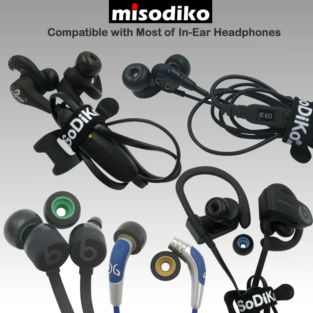 Misodiko TWS-Pro вкладыши из пены с эффектом памяти для туров беспроводные наушники-Bragi Dash Pro Наушники/samsung gear IconX, Galaxy Buds