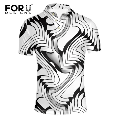 CA5512CS FORUDESIGNS/Классические Для мужчин поло 3D Черный и белый шорты с узором; летние штаны; Для мужчин рубашки брендовая дышащая мужская, с коротким рукавом, летние пляжные женские топы - Цвет: CA5512CS