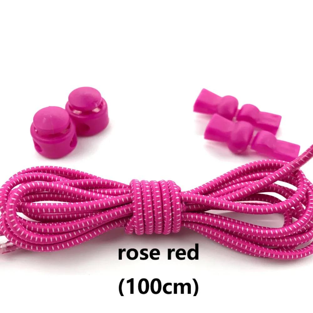 rose red Новые забавные гаджеты удобный замок красочные эластичные без лаччи силиконовые шнурки ленивые шнурки для обуви спортивные для кроссовок - Цвет: rose red