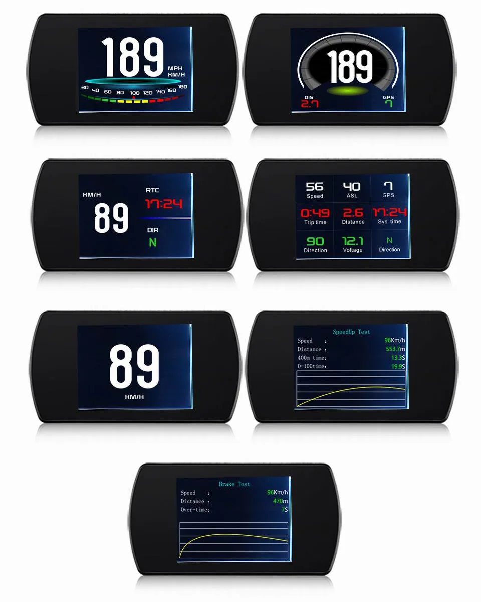 Умный Hud Автомобильный дисплей OBD gps бортовой автомобильный компьютер умный цифровой измеритель HD OBD2 дисплей Спидометр об/мин тахоодометр