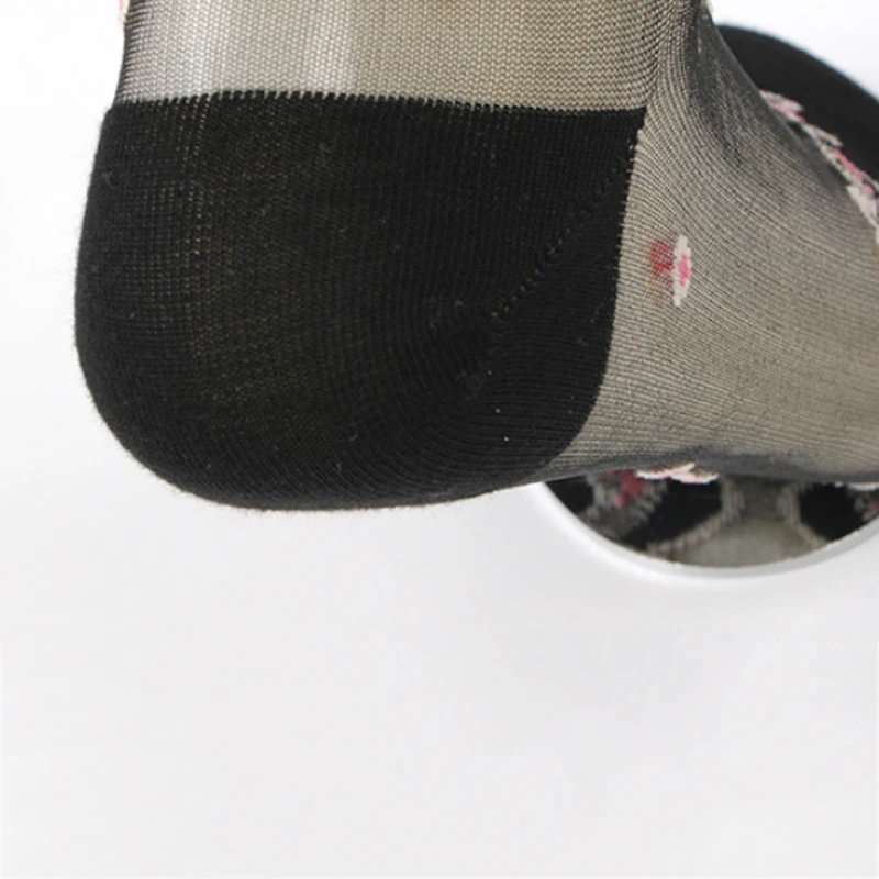 Распродажа сексуальные кружевные сетчатые носки с вышивкой розовые прозрачные