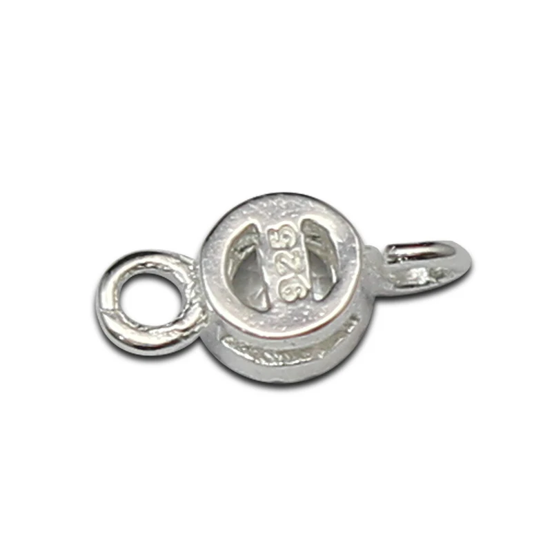 Pure Silver 925 Connector handmade double loop Sterling zircon wholesale silver jewelry supplies ID 36309 | Украшения и