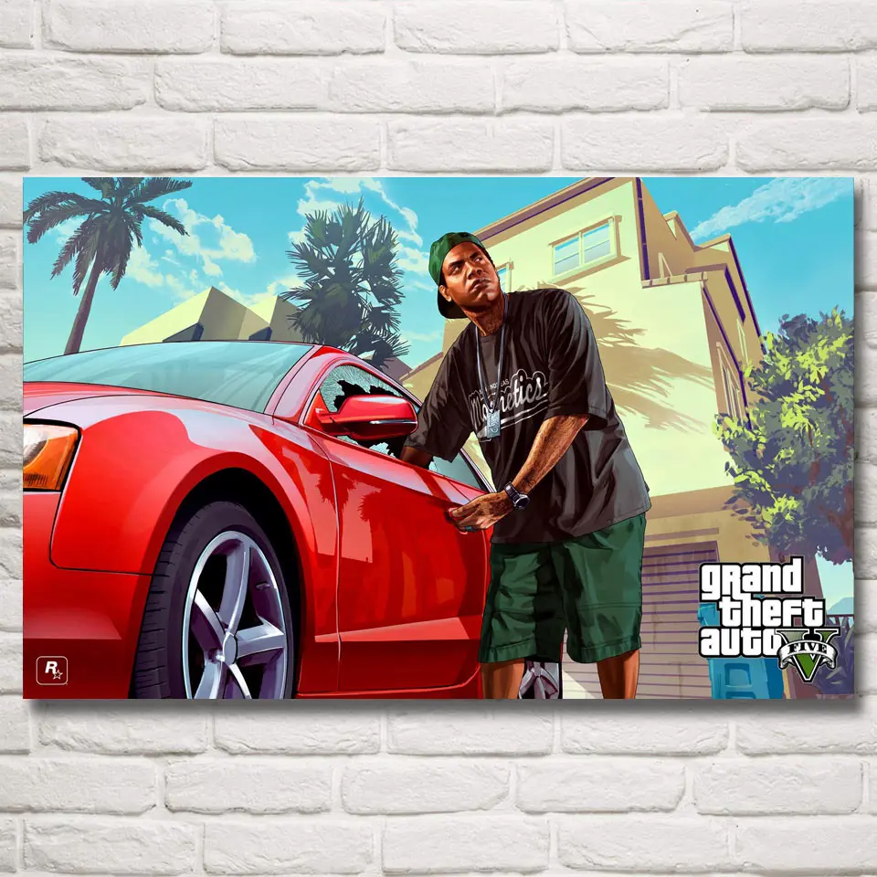 FOOCAME Grand Theft Auto V GTA 5 игровые плакаты и принты художественные шелковые картины, настенные декорации украшения спальни Картина гостиной - Цвет: 013
