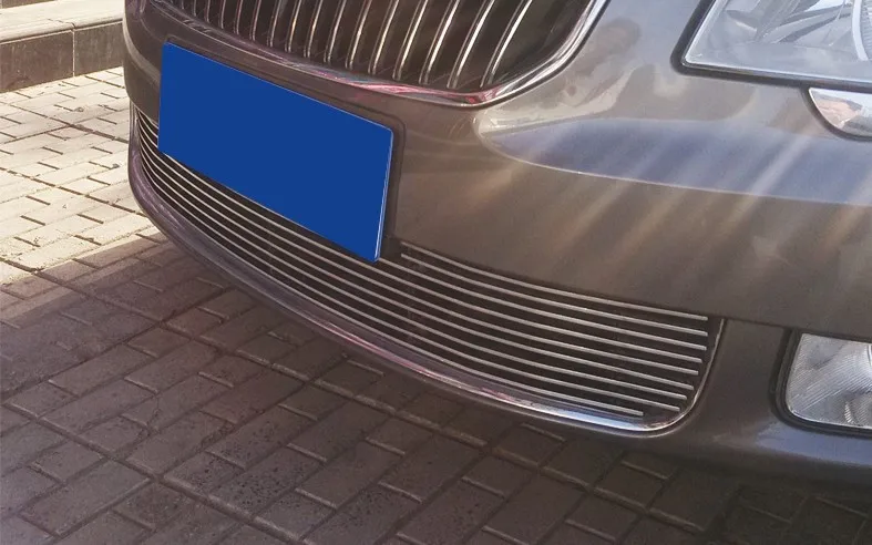 Для Skoda Octavia 2010 2014 Высококачественная передняя решетка из нержавеющей стали для