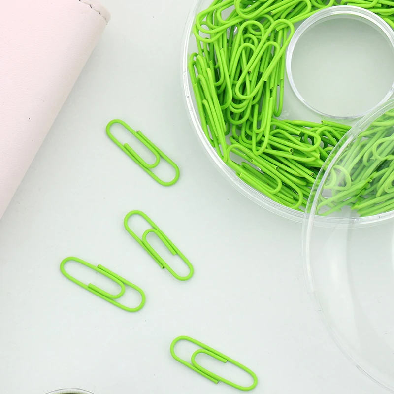 Colorful plastic coated paperclips metal binder iman con clip pen loop rose gold organizer notebook papier | Канцтовары для офиса