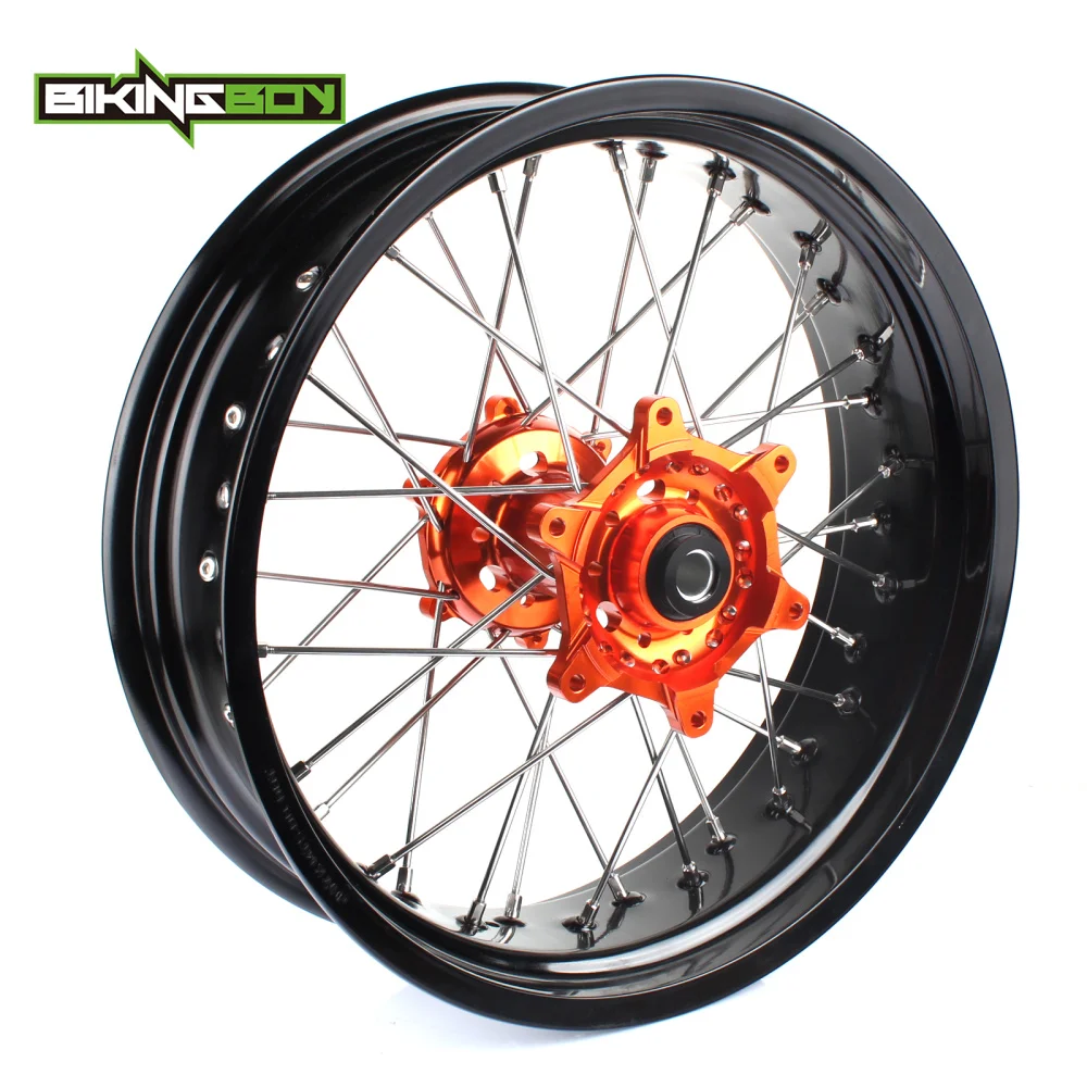 

BIKINGBOY 17" x3.5" 17"X 4.25" Supermoto Front Rear Wheels Rim Hub 36 Spokes Set For KTM EXC-F 350 2016 350EXC-F 16