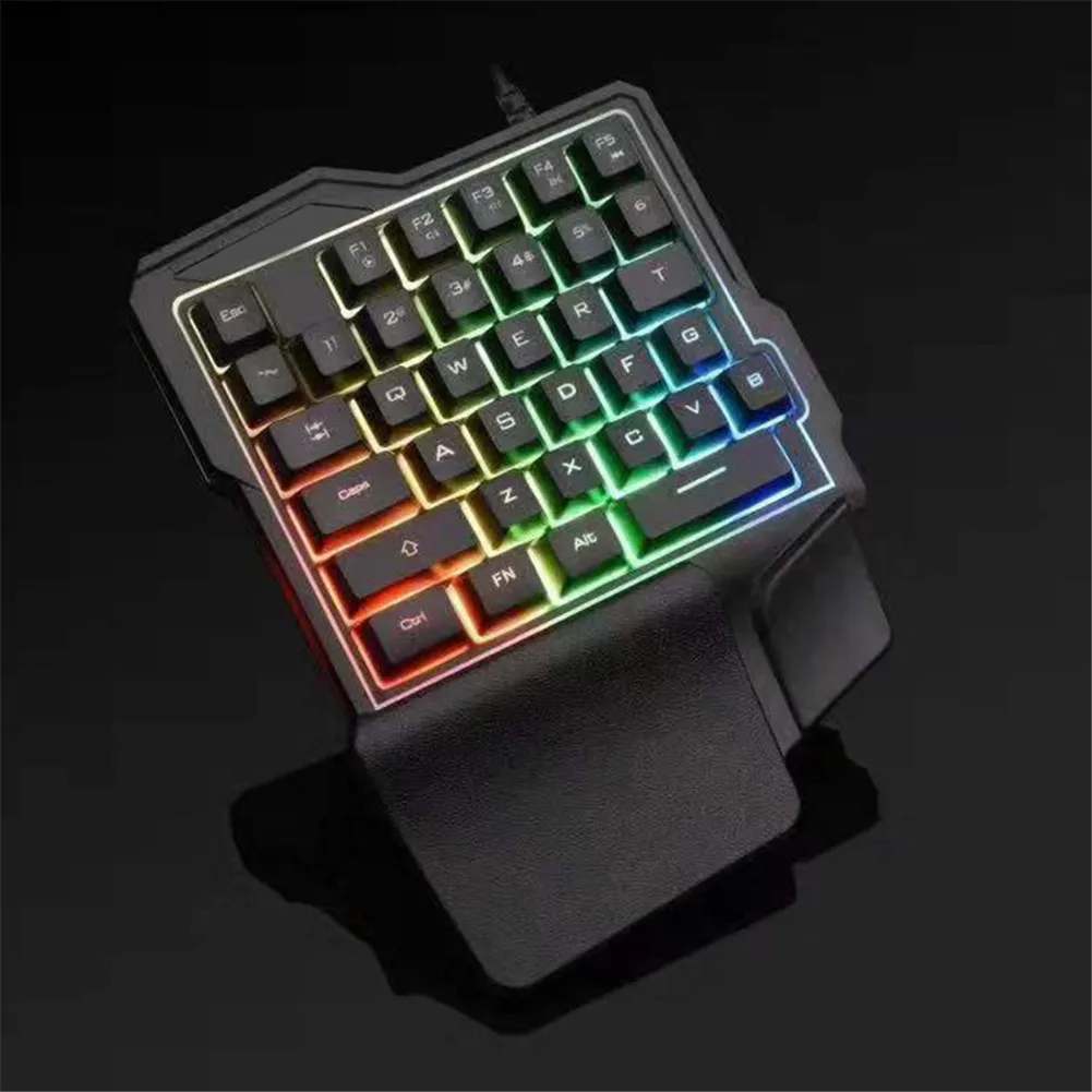 One Hand Gaming Keyboard Durable Portable Small Gaming Half Keyboards With Backlight 220*36*160MM