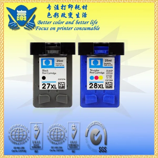 JIANYINGCHEN Восстановленный картридж для HP27 28 OfficeJet 4315v Deskjet 3320 PSC 1315 (2 шт./лот)|ink cartridge|ink