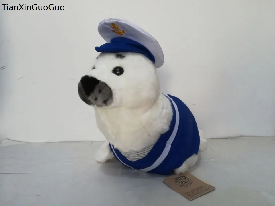 Большой 40 см милый костюм морского флота с мультяшным котиком плюшевая игрушка