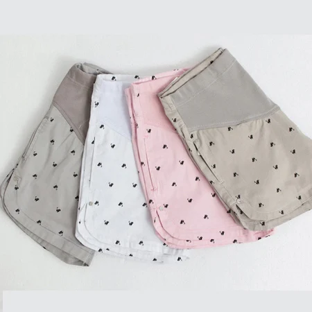 Шорты хаки с мультяшным рисунком для беременных Короткие штаны розовая одежда