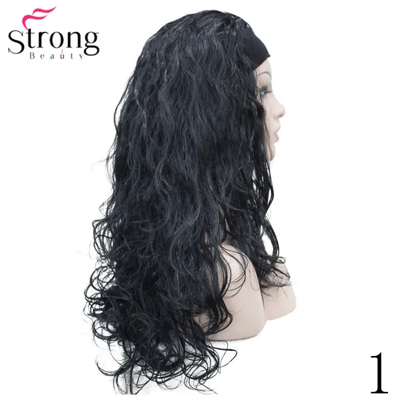 StrongBeauty оголовье парики женские Синтетические Черные/светлые длинные вьющиеся волосы монолитные натуральные парики