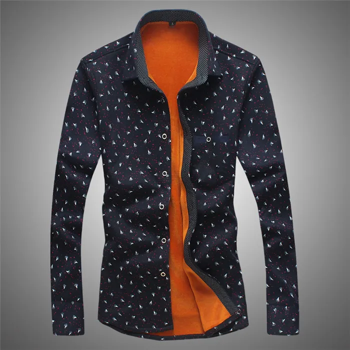 Демисезонный Мужская горошек Slim Fit с длинным рукавом толстые рубашки красный решетки платье цветочный мужской Повседневное плед Для мужчин рубашка флис