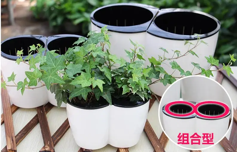 

Unique Plastic Flower Pots Manufacturer Simple Lazy Plants Black White Creative Flowerpot