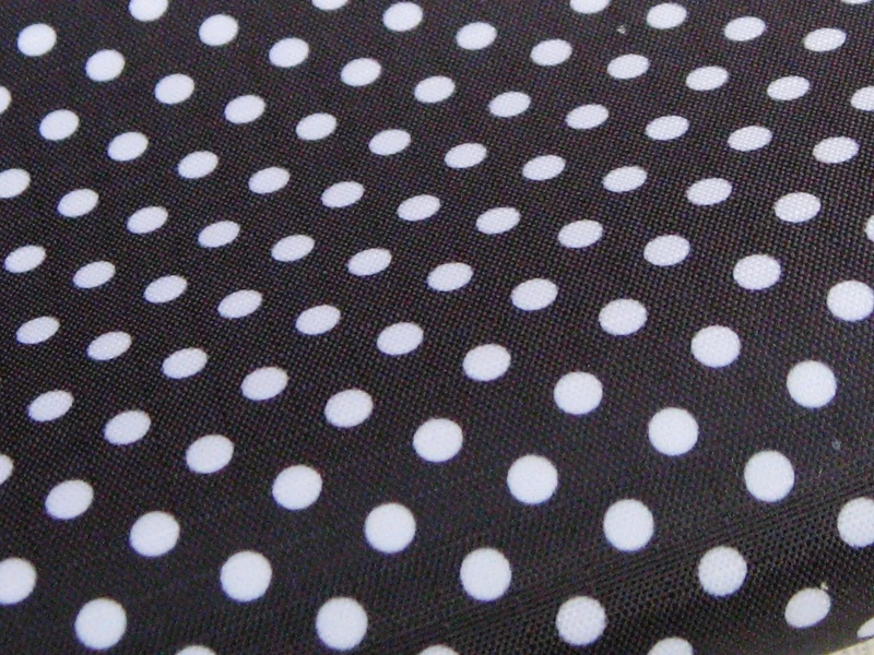 WF114 водонепроницаемая ткань с ПВХ покрытием черный горошек|waterproof fabric|fabric