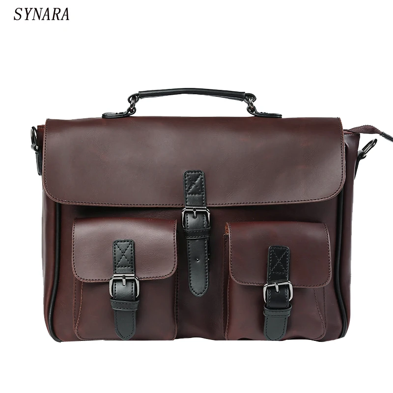 Новые 2015 года высококачественные мужские сумки из кожи с металлической молнией