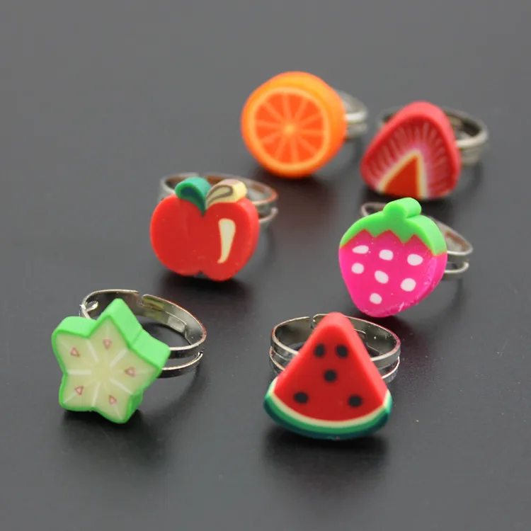 Детские открытые кольца из полимерной глины Fimo 10 шт./лот для вечеринки/дня