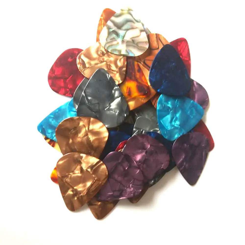 50 и 100 шт. Новые акустические медиаторы s Plectrum Celluloid аксессуары для электрической гитары 0 46 мм 71 81 96 мм|Детали