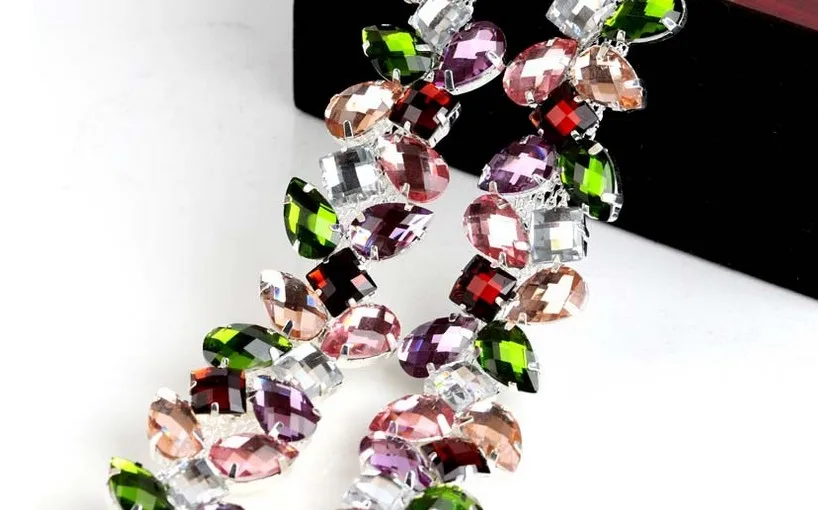 Новое поступление 1 ярд прозрачные стеклянные кристаллы, Стразы с когтями свадебное платье украшение отделка аппликация пришить на одежду сумки D437