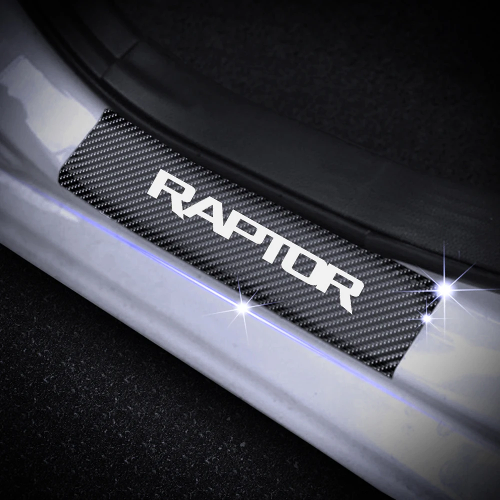 Защита порога двери для Ford RAPTOR F 150 Виниловая наклейка из углеродного волокна на