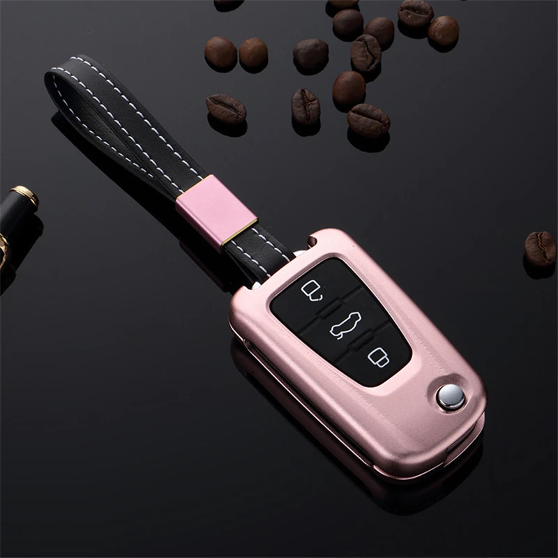 Aluminum Alloy Car Key Cover Case Shell Bag holder Keychain For Roewe MG5 MG7 MG GT GS 350 360 750 W5 AUTO flip key accessories |