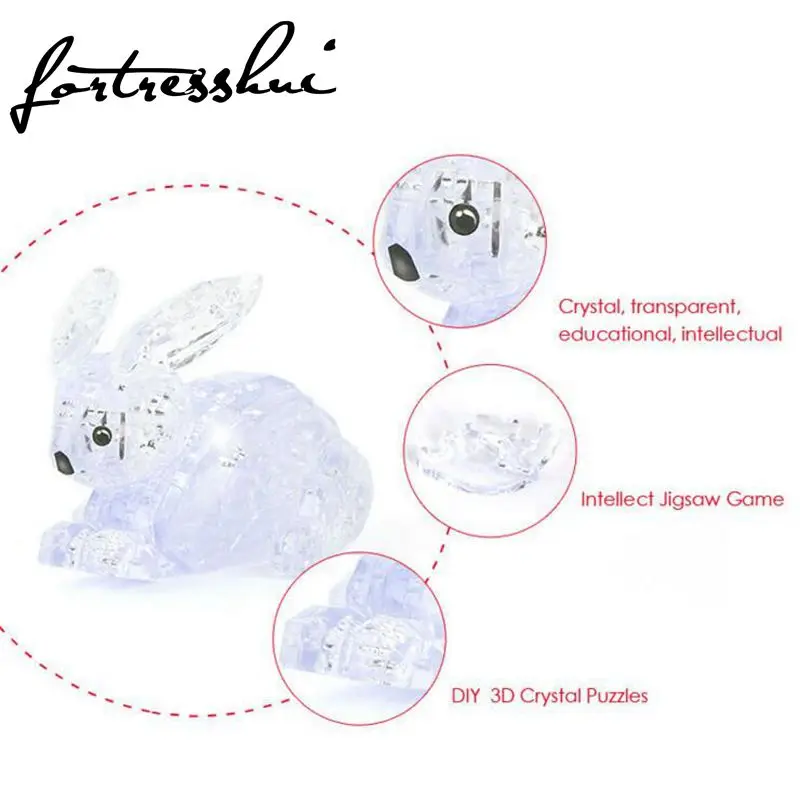 ForTressHui 56 шт. DIY Головоломки Игрушки Забавный Кролик 3D Кристалл Украшения Дома