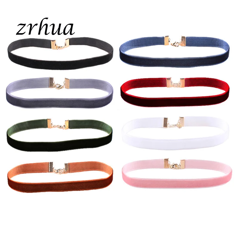 

ZRHUA New 8 Pcs Black Velvet Choker Necklaces for Women Chokers Necklace Colorful Black Chocker Necklace Collares Wholesale