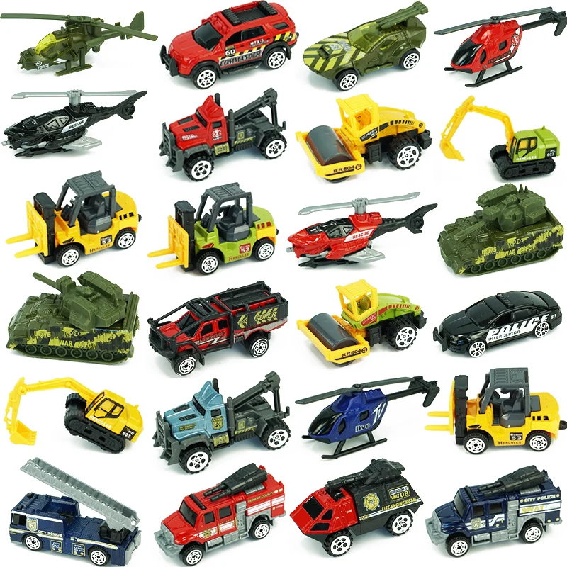 

33 style die-cast metal toy car model alloy military police wheel excavator tractor gift for children Collection value