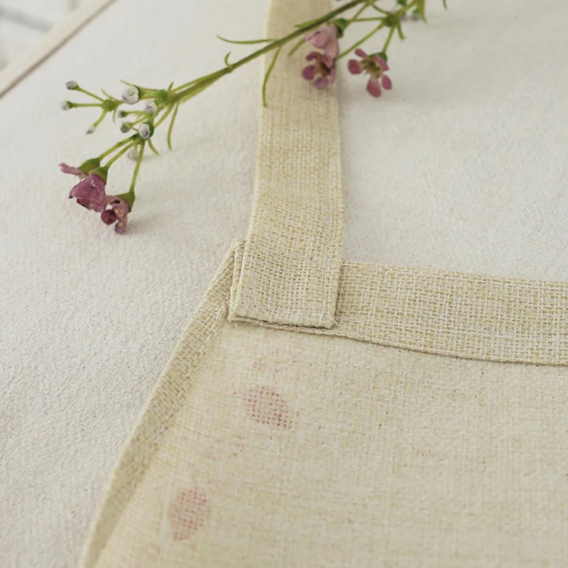 1pcs Cotton Linen Owl Flower Pattern Apron Woman Adult Bibs Home Cooking Baking Coffee Shop Cleaning Apron Kitchen Accessory
