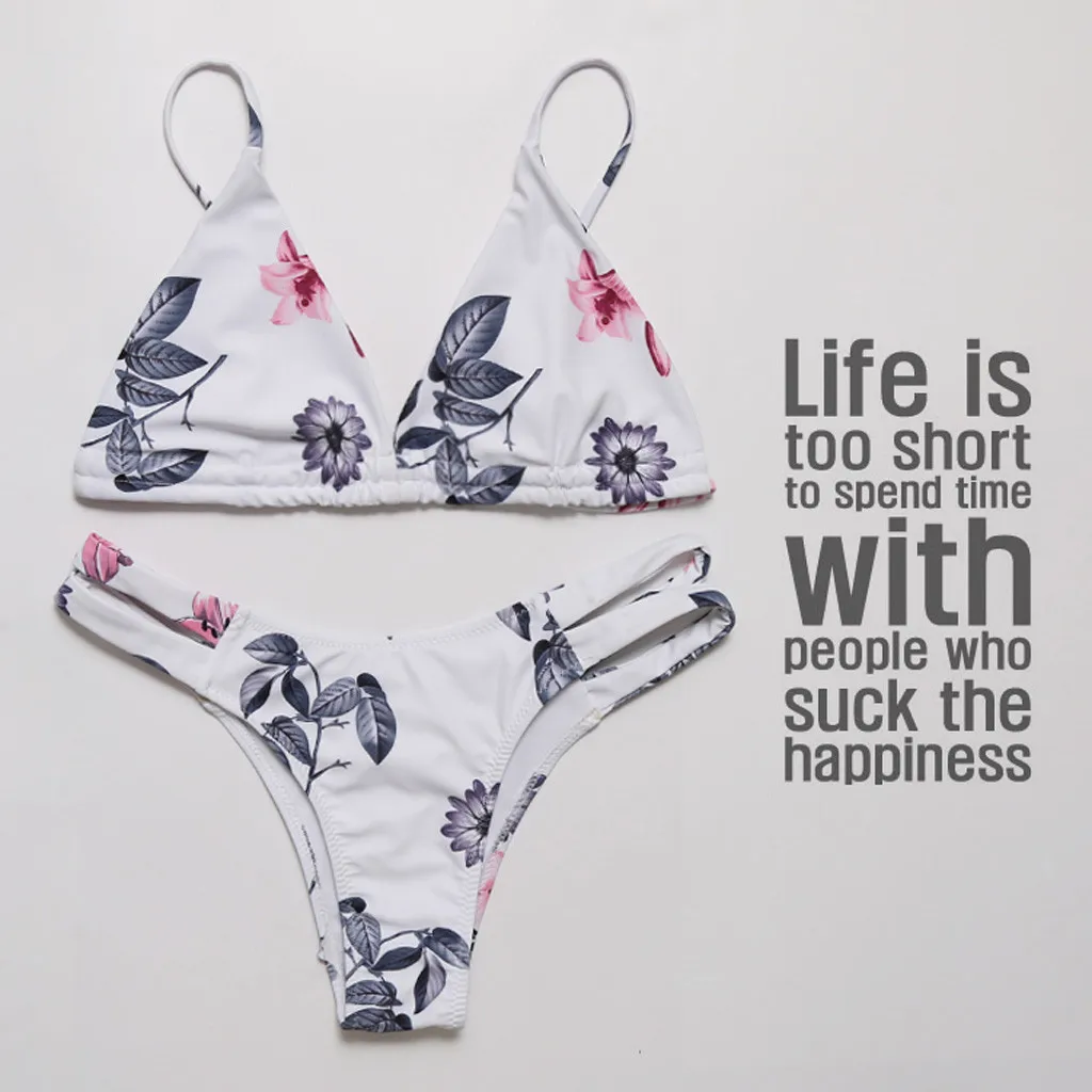 SAGACE повязка купальник бикини женский с принтом в виде листьев набор 2019 купальный